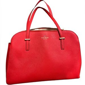 KATE SPADE NEW YORK red Leather Tote Bag